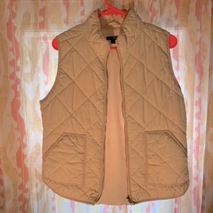 J. Crew cream quilted vest - perfect for fall!